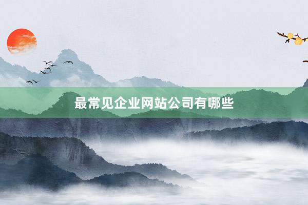最常见企业网站公司有哪些