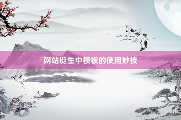 网站诞生中模板的使用妙技